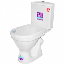 Унитаз-компакт SANTEK 'АЛЬКОР' 1.WH30.2.140 выпуск косой, антивсплеск (сиденье дюропласт, двухрежимный)